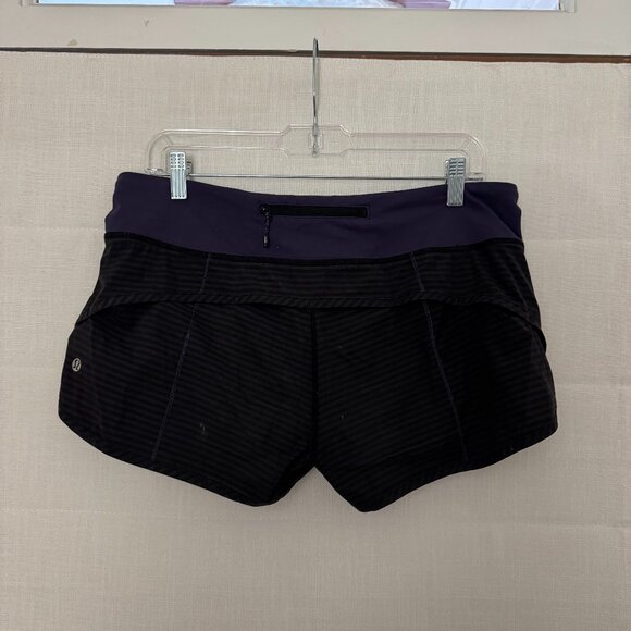 LuLu Lemon Athletica Speed Up Low-Rise Lined Short 2.5'' S8 Black / Navy Blue - Picture 4 of 7